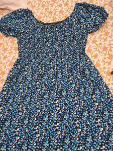 Blue Floral Mini Dress