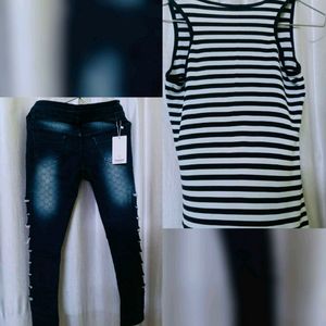 Combo Of Jeans And Top