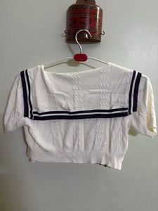 Cute Striped Cropped Cardigan