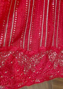 Red Sharara Set Bust 34 (Alterable Upto 36)