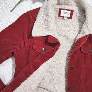 Red Corduroy Sherpa Jacket