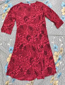 Red Paisley Print Tunic Dress