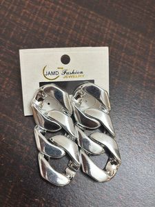 Silver Overlapping Statement Earrings