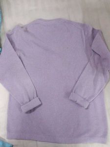 Lavender Knit Pullover Sweatshirt