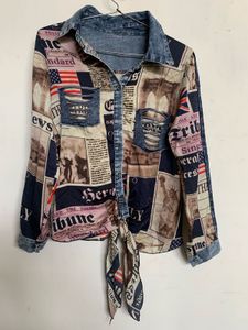 Denim Shirt Style Top