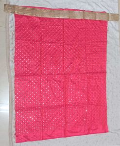 Bright Pink Mirror Work Blouse Piece