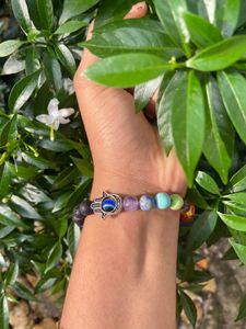 Chakra Bracelet with Hamsa Charm