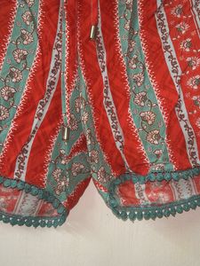 Patterned Red Shorts