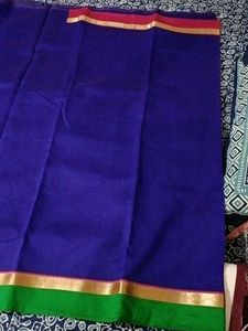 Elegant Blue Saree Kotta Jaali With Blouse Piece