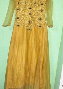 Gold Embroidered Ethnic gown+ 🎁