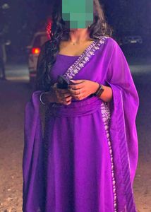 Geogette Embroidery Kurta Palazzo Set  With Duptta