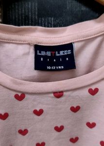 Heart Print Tie-Front Tee