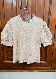 Lace Puff Sleeve Top