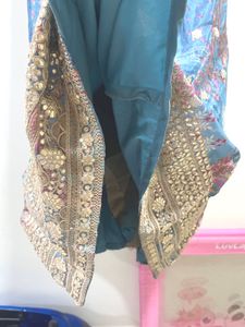 Blue Patchwork Lehenga Skirt