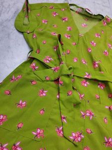 Korean Pinteresty Floral Green Dress
