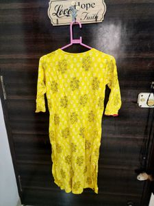 Yellow Embroidered Kurta