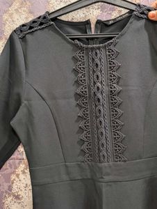 Zara Chic Black Lace Detail Dress
