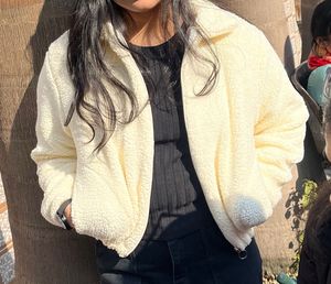 Off White Soft Teddy Furr Jacket