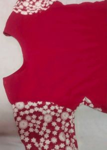 Red Embroidered Floral Dress