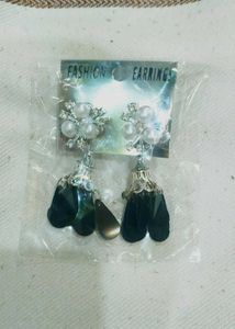 Pearl &amp; Rhinestone Tassel Earrings