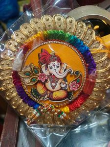 Ganesh Pooja Thali With Rakhi Roli And Chaawal