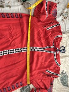 Coral Tiered Shift Dress