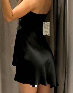 ZARA SATIN ASYMMETRICAL MINI DRESS