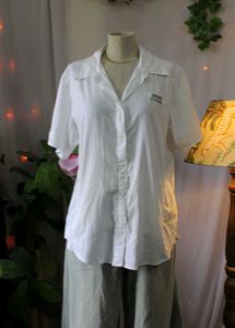 Columbia White Button-Up Top