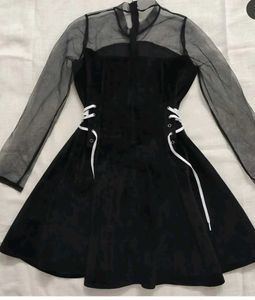Side Laced Velvet Dress