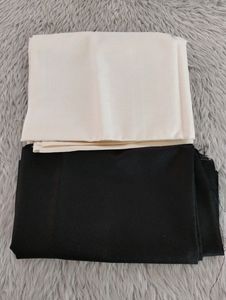 Cream Shirt And Black Pant Dress Material (Men)