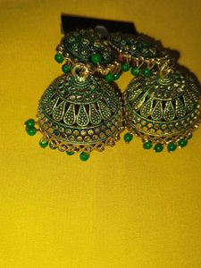 Green Latest Fancy Jhumka