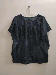 Flared Sleeves Crepe Kaftan Longline Top