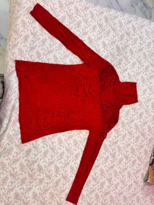 Red Long Sleeve Top