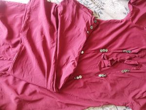 Maroon styled shrug Set along with pant