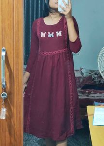 Burgundy Casual Dress
