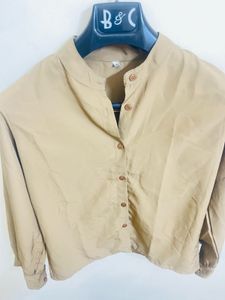 Tan Button-Up Top