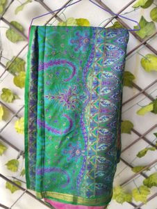 Magenta &amp; Green Silk Saree