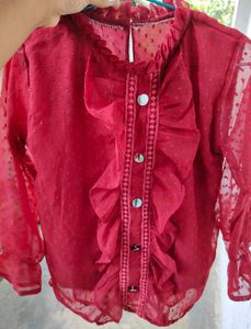 Rust Ruffle top