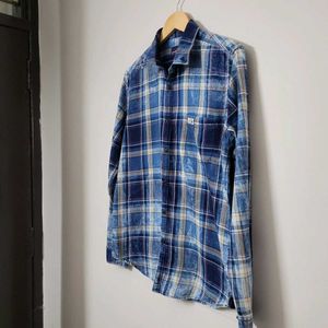 U.S. Polo Assn. Indigo Check Self Print Shirt