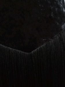 Black And Gray Velvet Dress