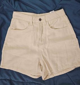 Cute Beige Denim Shorts