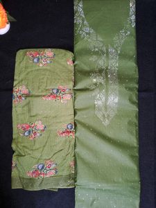 Combo Semi-stitched Suit With Stones Work