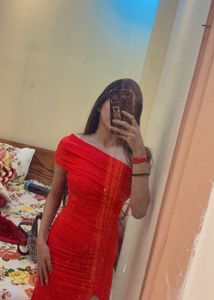 Elegant Red One-Shoulder Gown