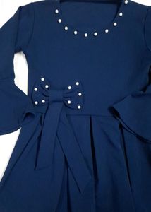 Navy Blue Top With Bow