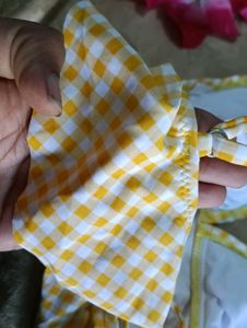 Yellow Gingham Bikini Top