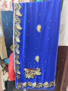 Blue Embellished Saree