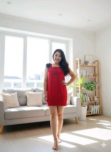 Chic Red Sleeveless Dress