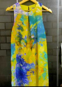 Abstract Print Sleeveless Dress