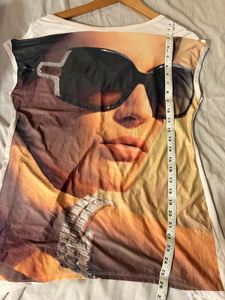 Beautiful Over Size High Low Graphic Imported Top