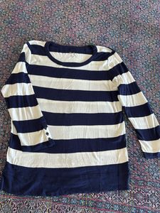 Striped 3/4th Sleeve Top From Gap
